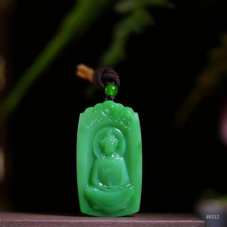 一石一刻新疆和田玉【观音·慈航翠影】臻选老坑碧玉凝脂生光玉质细糯